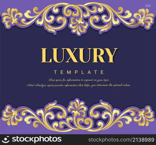 Gold borders text frames, Vintage Ornate Frame for invitations and greeting cards, Elegant vector