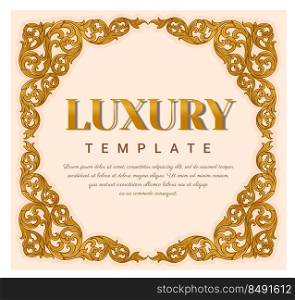 Gold borders text frames, Vintage Ornate Frame for invitations and greeting cards, Elegant vector