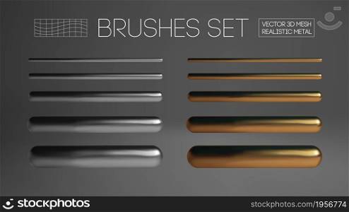 Gold brush mesh isolated. Gold texture abstract art template festive.. Vector silver brush stroke. Gold brush mesh isolated. Gold texture abstract art template festive decoration.
