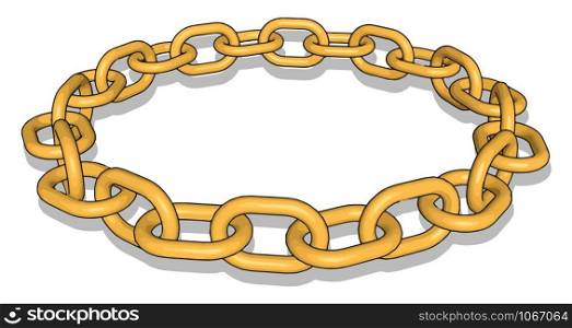 Gold chain, illustration, vector on white background.