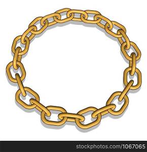 Gold chain, illustration, vector on white background.