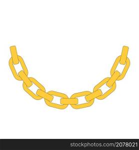 gold chain jewel in minimal flat style