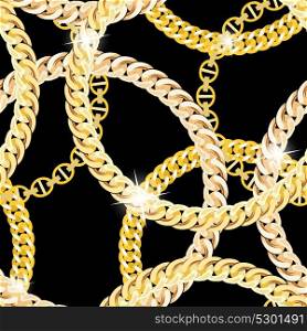 Gold Chain Jewelry Seamless Pattern Background. Vector Illustration. EPS10. Gold Chain Jewelry Seamless Pattern Background. Vector Illustrat