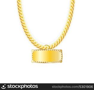 Gold Chain Jewelry Whith Gold Pendants. Vector Illustration. EPS10. Gold Chain Jewelry Whith Gold Pendants. Vector Illustration.