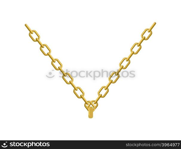 Gold chain on his neck jewelry. Accessory precious yellow metal&#xA;