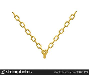 Gold chain on his neck jewelry. Accessory precious yellow metal&#xA;