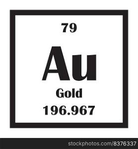 Gold chemical element icon vector illustration design