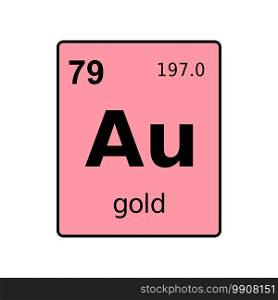 Gold chemical element of periodic table. Sign with atomic number.