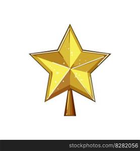 gold christmas star cartoon. decoration holiday, golden light gold christmas star sign. isolated symbol vector illustration. gold christmas star cartoon vector illustration