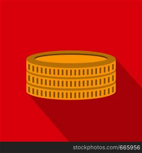 Gold coin icon. Flat illustration of gold coin vector icon for web. Gold coin icon, flat style
