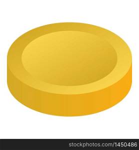 Gold coin icon. Isometric of gold coin vector icon for web design isolated on white background. Gold coin icon, isometric style