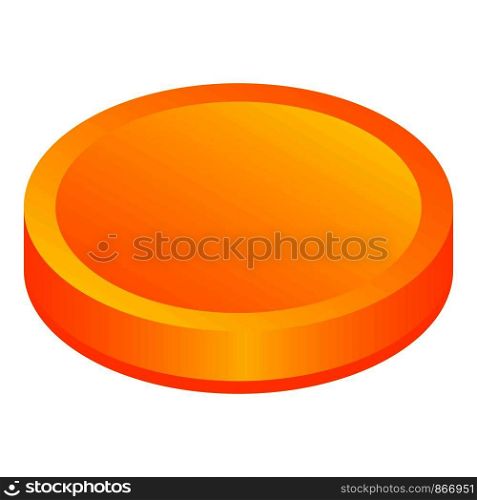 Gold coin icon. Isometric of gold coin vector icon for web design isolated on white background. Gold coin metric style
