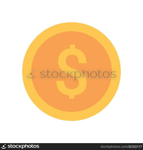 Gold coin icon. With dollar sign. Vector illustration isolated on white background. Gold coin icon. With dollar sign. Vector illustration isolated on white background.