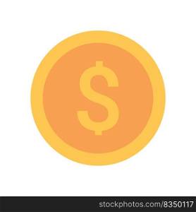 Gold coin icon. With dollar sign. Vector illustration isolated on white background. Gold coin icon. With dollar sign. Vector illustration isolated on white background.