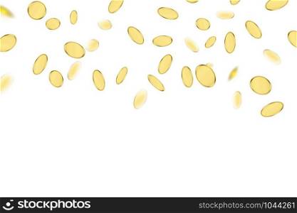 Gold coin rain. Holiday background. Vector illustration.
