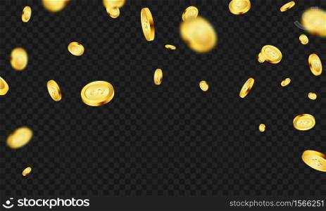 Gold coins Casino Luxury vip invitation with confetti Celebration party Gambling banner background.