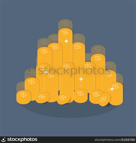 Gold Coins Icon Sign Business Finance Money Concept Vector Illustration EPS10. Gold Coins Icon Sign Business Finance Money Concept Vector Illu