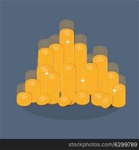 Gold Coins Icon Sign Business Finance Money Concept Vector Illustration EPS10. Gold Coins Icon Sign Business Finance Money Concept Vector Illu