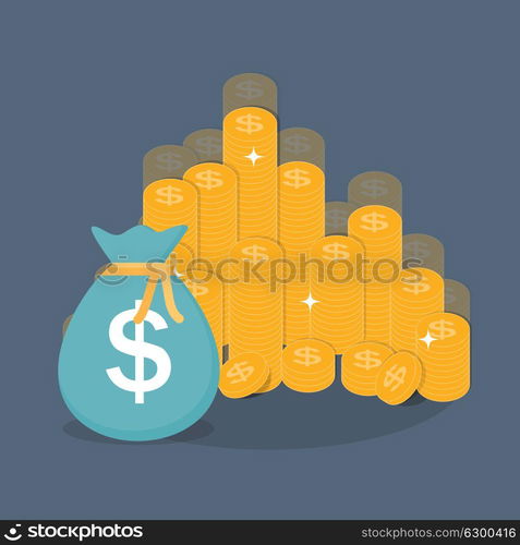 Gold Coins Icon Sign Business Finance Money Concept Vector Illustration EPS10. Gold Coins Icon Sign Business Finance Money Concept Vector Illu