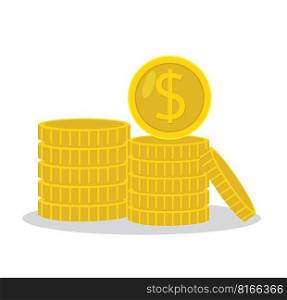 gold coins isolated vector illustration