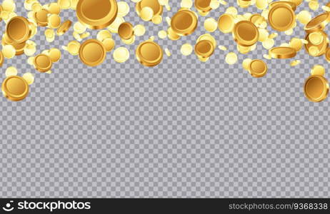 Gold coins jackpot casino win illustration. golden money cash splash