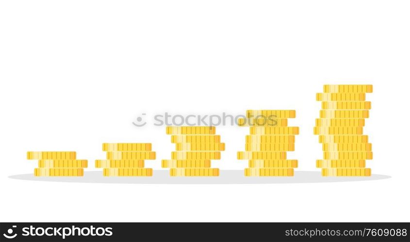 Gold coins. Symbol of wealth and Business success. Vector illustration. EPS10. Gold coins. Symbol of wealth and Business success. Vector illustration