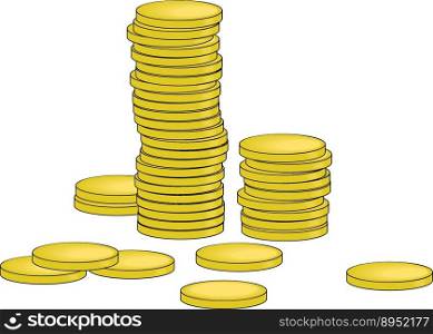 Gold coins vector image