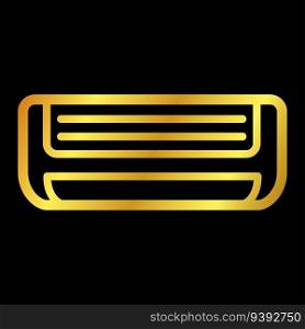 gold colored air conditioner icon for graphic and web design