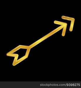 gold colored arrow icon for graphic and web design