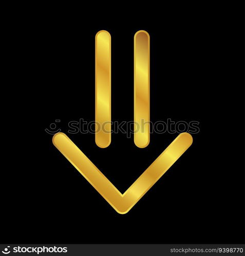 gold colored arrow icon for graphic and web design