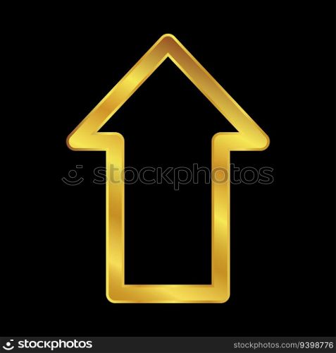 gold colored arrow icon for graphic and web design