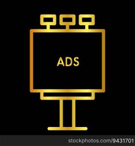 gold colored billboard advertising icon