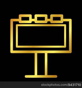 gold colored billboard advertising icon