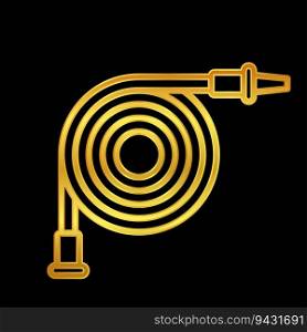 gold colored fire hose icon