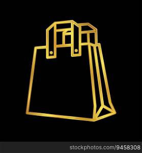 gold colored shopping bag icon
