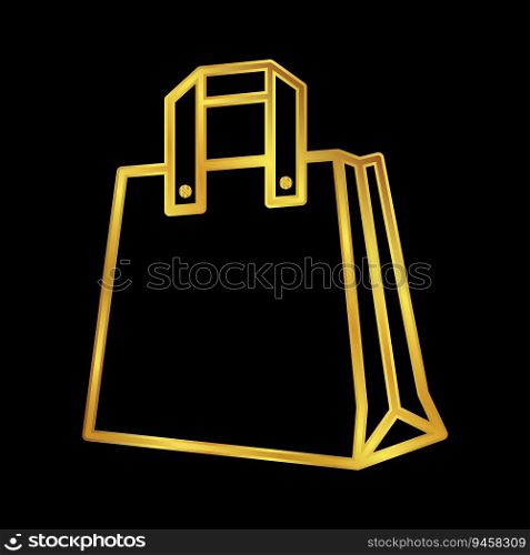 gold colored shopping bag icon