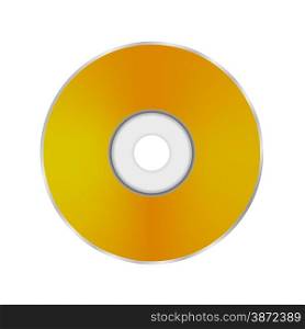 Gold Compact Disc Isolated on White Background. . Gold Compact Disc