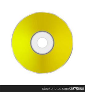 Gold Compact Disc Isolated on White Background . Gold Compact Disc
