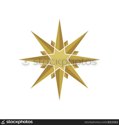 Gold Compass Rose Logo Template Illustration Design. Vector EPS 10.