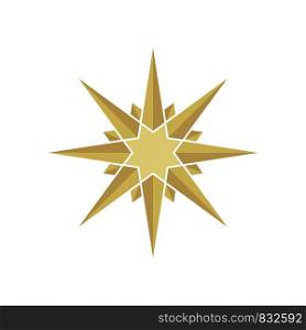 Gold Compass Rose Logo Template Illustration Design. Vector EPS 10.