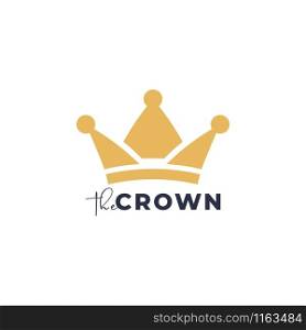 Gold crown logo design template vector isolated