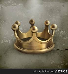 Gold crown old style vector