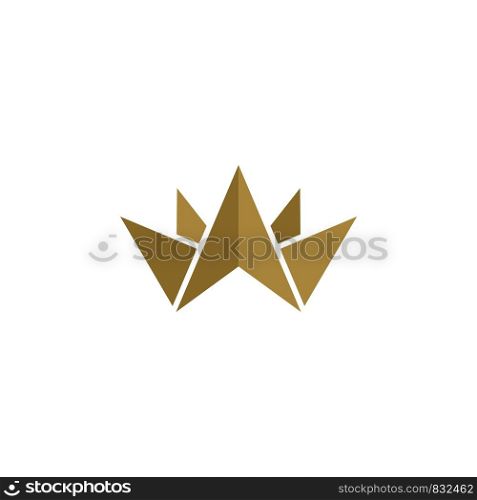 Gold Crown Origami Logo Template Illustration Design. Vector EPS 10.