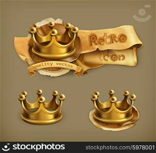 Gold crown vector