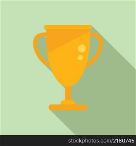 Gold cup exam icon flat vector. Book final. Prepare paper. Gold cup exam icon flat vector. Book final