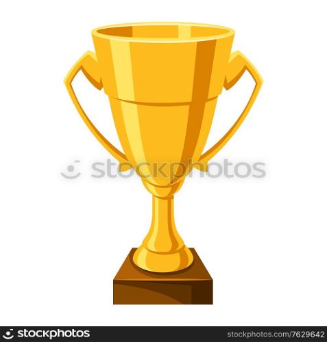 Gold cup icon. Illustration of award for sports or corporate competitions.. Gold cup icon.