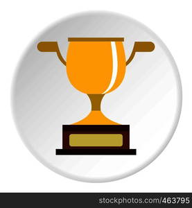 Gold cup icon in flat circle isolated vector illustration for web. Gold cup icon circle