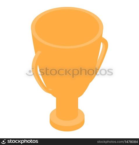 Gold cup icon. Isometric of gold cup vector icon for web design isolated on white background. Gold cup icon, isometric style
