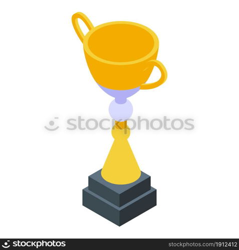 Gold cup icon isometric vector. Trophy champion. Winner prize. Gold cup icon isometric vector. Trophy champion