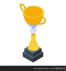 Gold cup icon isometric vector. Trophy champion. Winner prize. Gold cup icon isometric vector. Trophy champion